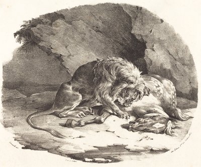 Lion Devouring a Horse by Theodore Gericault