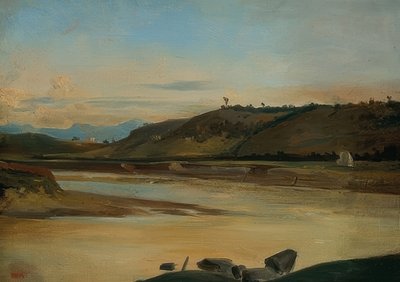Landscape with River. Around 1834/35 by Pierre Etienne Theodore Rousseau