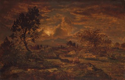 Sunset near Arbonne by Theodore Rousseau
