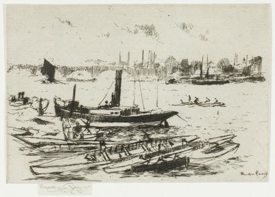The Steam Launch, Chelsea Embankment by Theodore Roussel