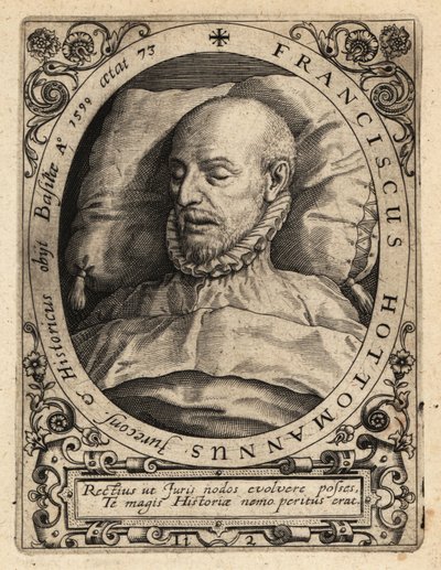 Francois Hotman on His Deathbed by Theodore de Bry