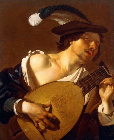 A Lute Player by Theodore van Baburen