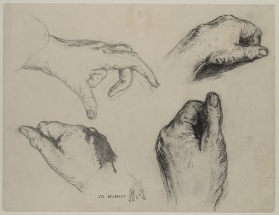 Study of Hands (recto) by Theodule Ribot