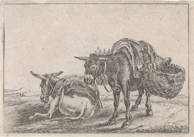 Two Mules by Théodorus van Kessel