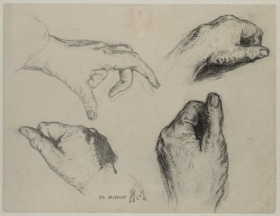 Study of Hands (recto), 1800s by Auguste Theodule Ribot