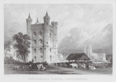 Tattershall Castle, Lincolnshire (engraving) by Thomas (after) Allom