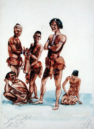 Damaras at the Cattle Pull by Thomas Baines