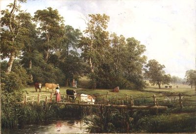 A Rustic Bridge, Stoneleigh Park by Thomas Baker