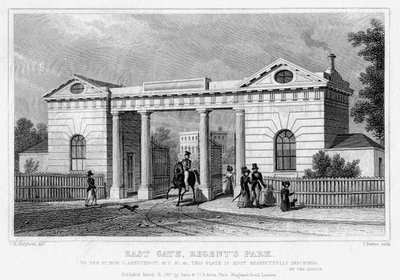 East Gate, Regents Park, London, 1827 by Thomas Barber