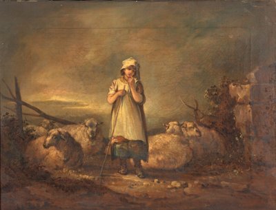 Gloucestershire Girl Keeping Sheep by Thomas Barker of Bath