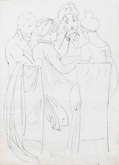 A Group Seated at a Table by Thomas Baxter