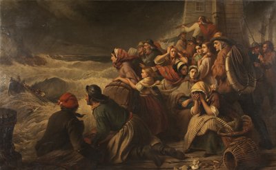 The Life-Boat Going to the Rescue by Thomas Brooks