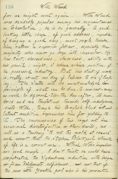 Describes William Waud by Thomas Butler Gunn