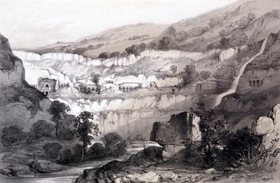 View of Caves, Ajunta, India, 1844 by Thomas Colman Dibdin