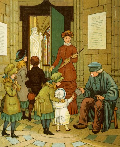 Beggar at church doors by Thomas Crane