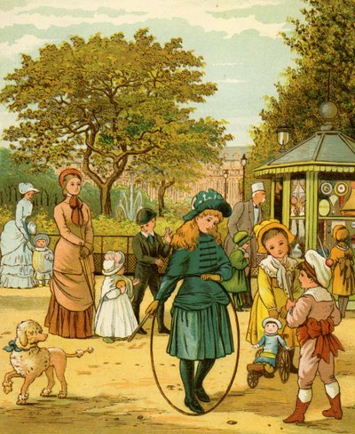 Park in Paris in late 19th century by Thomas Crane