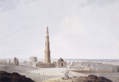 The Qutb Minar, Delhi by Thomas Daniell