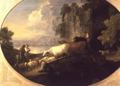 Cattle crossing a bridge by Thomas Gainsborough