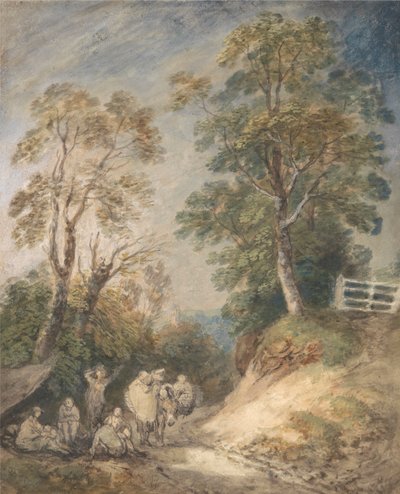 Country Lane with Gypsies Resting by Thomas Gainsborough