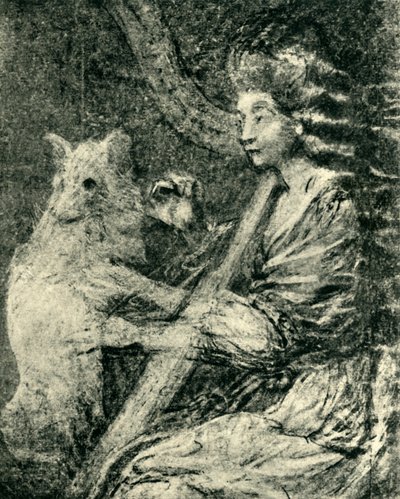 Harpist and Dog by Thomas Gainsborough
