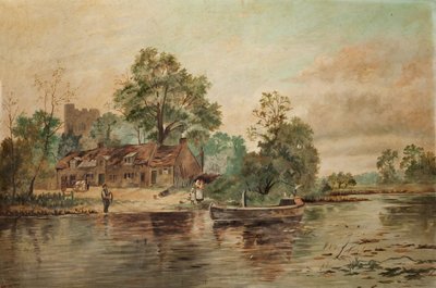 A River Scene by Thomas Grimshaw