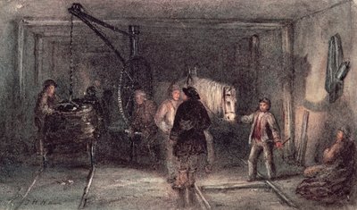 Pit Ponies and Cart by Thomas H. Hair