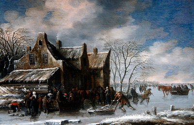 A Winter Landscape by Thomas Heeremans