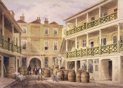 Bell Inn, Aldersgate Street, London by Thomas Hosmer Shepherd
