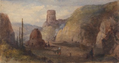 Rocky Landscape with Fort by Thomas Miles Richardson Sr.