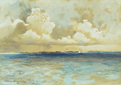 Bahama Island Light, 1883 by Thomas Moran