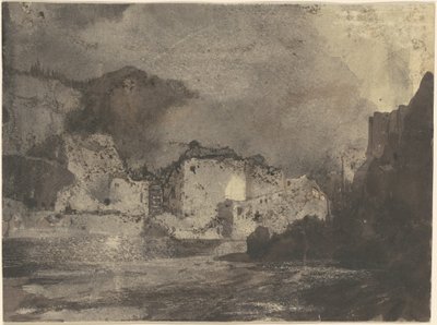 Buildings by Moonlight by Thomas Moran