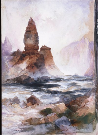 Tower Falls and Sulfur Rock, Yellowstone by Thomas Moran