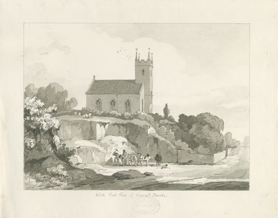 Stonnall Church: pen and wash drawing by Thomas Peploe Wood