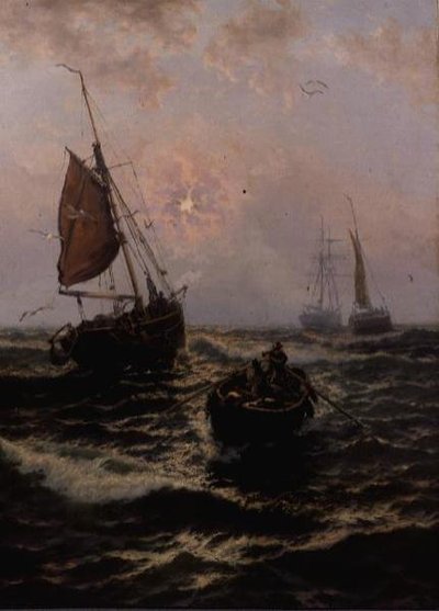 Fishing Boat in Distress by Thomas Rose Miles