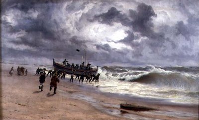 Launch of the Life Boat by Thomas Rose Miles