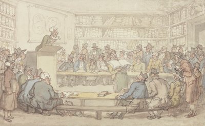 A Book Auction by Thomas Rowlandson