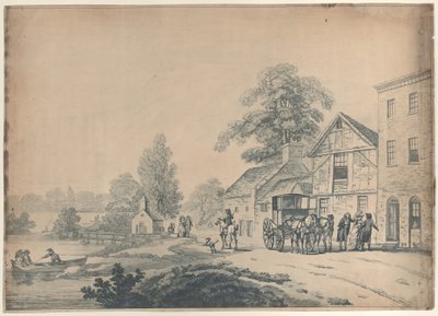 A Coach Outside an Inn by Thomas Rowlandson