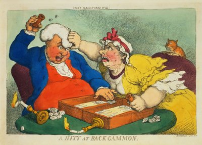 A Hit at Backgammon by Thomas Rowlandson