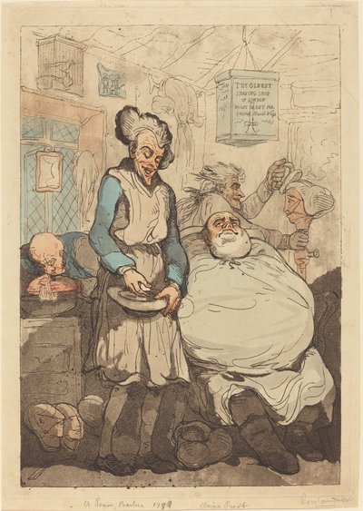 A Penny Barber by Thomas Rowlandson