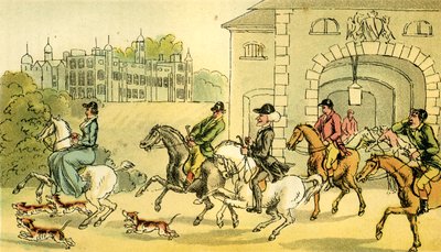 A Noble Hunting Party by Thomas Rowlandson