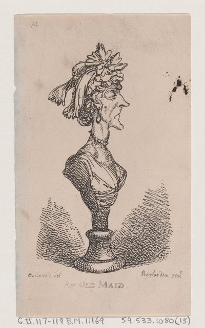 An Old Maid, 1808 by Thomas Rowlandson