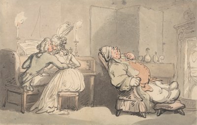 Comforts of Bath: The Music Master by Thomas Rowlandson