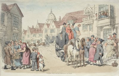Dolphins Inn: Greenwich and Woolwich Coaches by Thomas Rowlandson