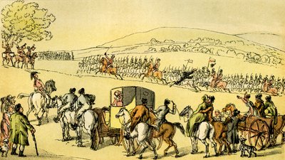 Dr Syntax at a Review by Thomas Rowlandson
