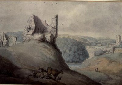Harborough Castle, Yorkshire by Thomas Rowlandson