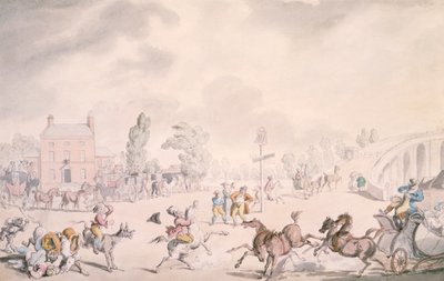 Kew Bridge, Kew, London by Thomas Rowlandson