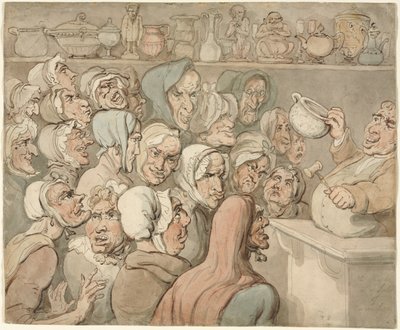 Old Maids at a Sale of Curiosities by Thomas Rowlandson
