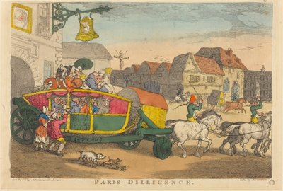 Paris Diligence by Thomas Rowlandson