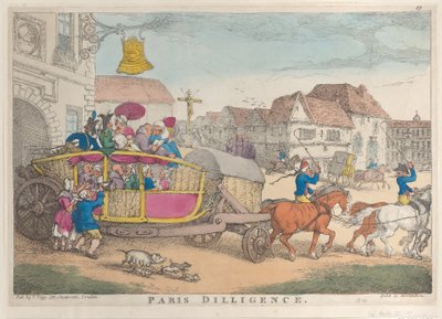 Paris Diligence, 1810 by Thomas Rowlandson