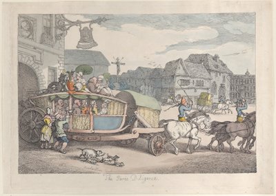 Paris Diligence by Thomas Rowlandson